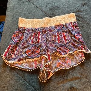 Boho flowy shorts, been worn once.